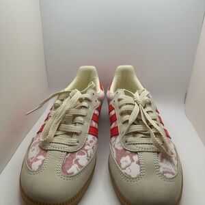 Adidas Floral Red and Cream Sneakers